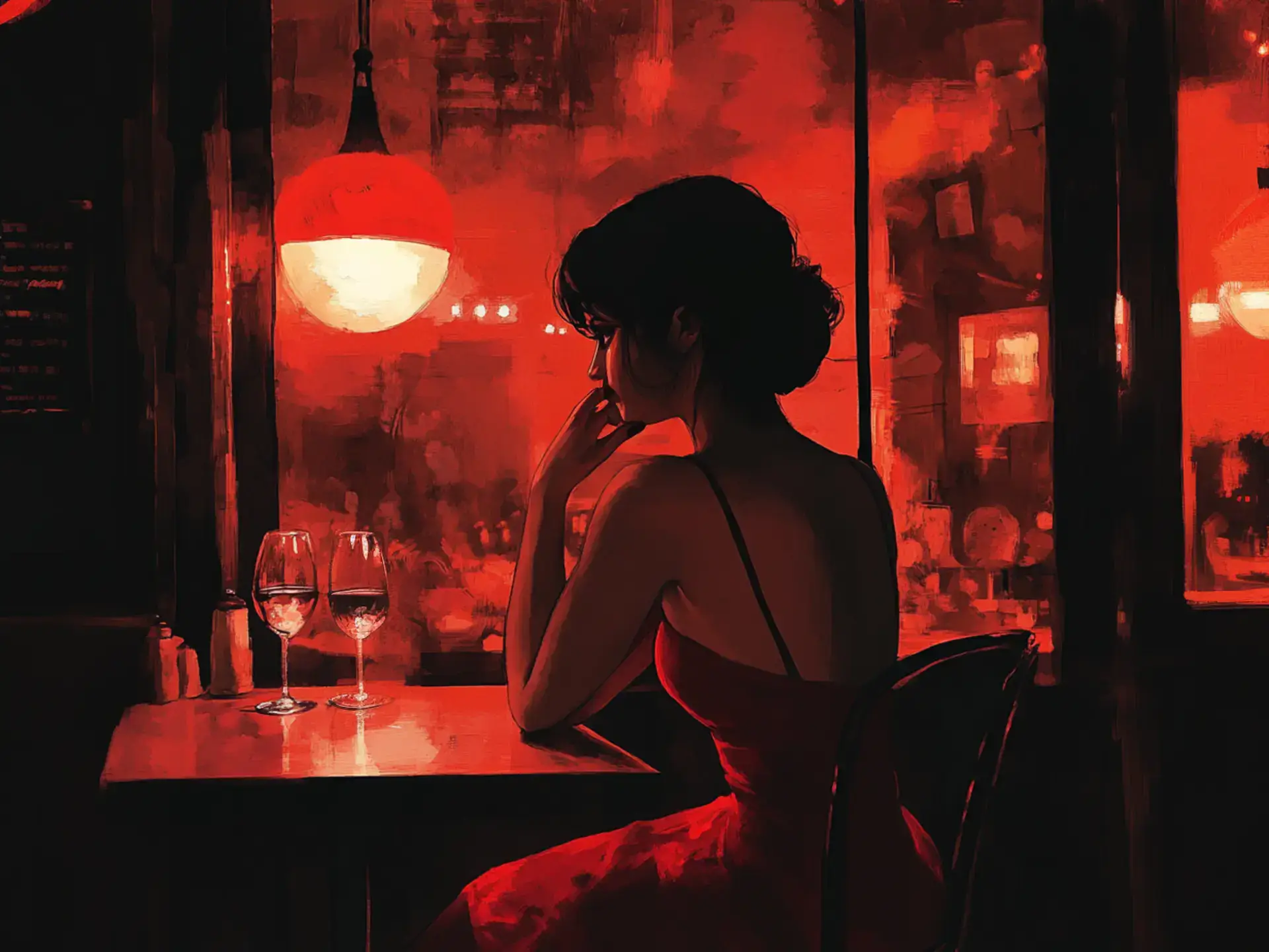 Red nails girl